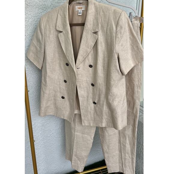 Talbots Dresses & Skirts - Talbots Irish Linen Blazer & Pants Set - Natural, Size 16